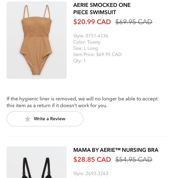 AERIE SMOCKED ONE
PIECE SWIMSUIT - Picture 1 of 2